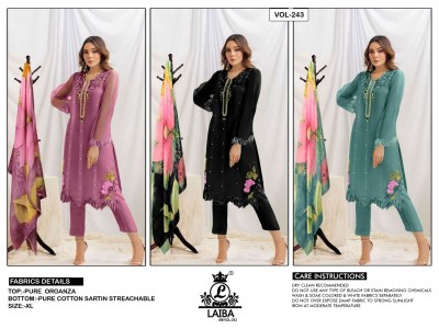 Laiba the designer studio by AM vol 243 pure fancy organza Readymade Pakistani Suits  readymade suit catalogs