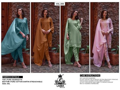 Laiba the designer studio by Am vol 269 pure georgette with beautiful embroidered work designer readymade suit catalogue   readymade suit catalogs