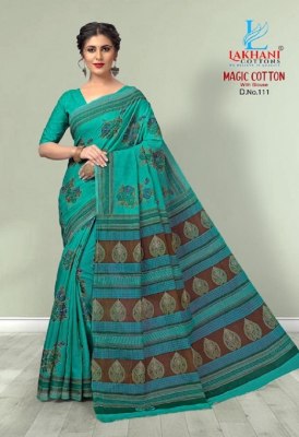 Lakhani by magic printed pure cotton saree with blouse catalogue sarees catalogs