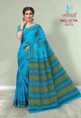 Lakhani by magic printed pure cotton saree with blouse catalogue sarees catalogs