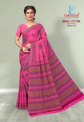 Lakhani by magic printed pure cotton saree with blouse catalogue sarees catalogs