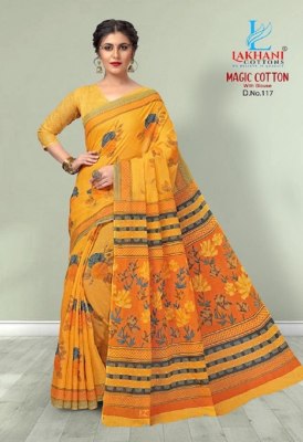 Lakhani by magic printed pure cotton saree with blouse catalogue sarees catalogs