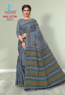 Lakhani by magic printed pure cotton saree with blouse catalogue sarees catalogs