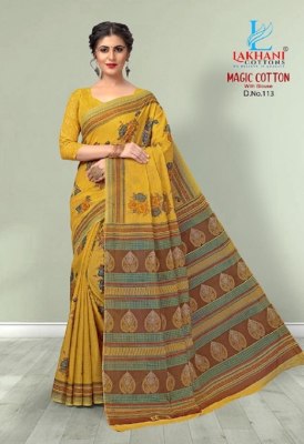 Lakhani by magic printed pure cotton saree with blouse catalogue sarees catalogs