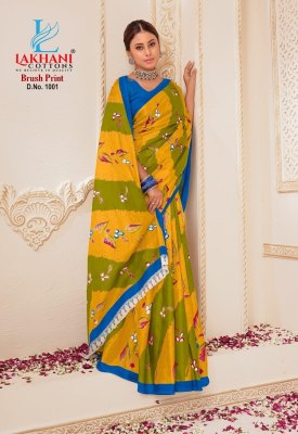 Lakhani cotton by brush printed heavy pure cotton saree with blouse  catalogue at wholesale price sarees catalogs