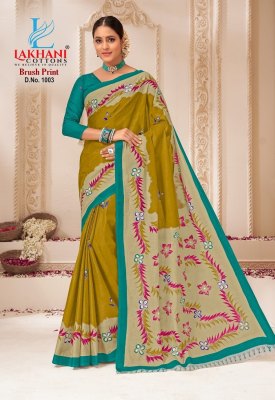 Lakhani cotton by brush printed heavy pure cotton saree with blouse  catalogue at wholesale price sarees catalogs