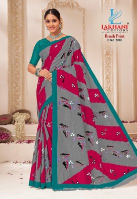 Lakhani cotton by brush printed heavy pure cotton saree with blouse  catalogue at wholesale price sarees catalogs