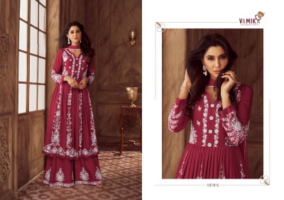 Lakhnavi vol 4 by vamika Exclusive Heavy Reyon Anarkali suit catalogue at affordable rate fancy sharara suit Catalogs