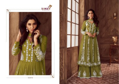 Lakhnavi vol 4 by vamika Exclusive Heavy Reyon Anarkali suit catalogue at affordable rate fancy sharara suit Catalogs