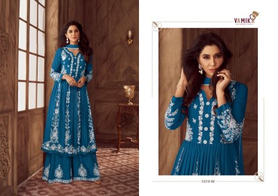 Lakhnavi vol 4 by vamika Exclusive Heavy Reyon Anarkali suit catalogue at affordable rate fancy sharara suit Catalogs