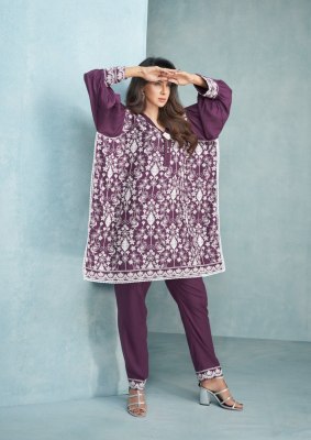 Lakhnavi vol 4 by vamika heavy reyon lakhnavi embroidered work co ord set catalogue Size wise Combo Set