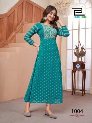 Lakme by Blue hills georgette foil printed kurti catlogue at affordable rate kurtis catalogs