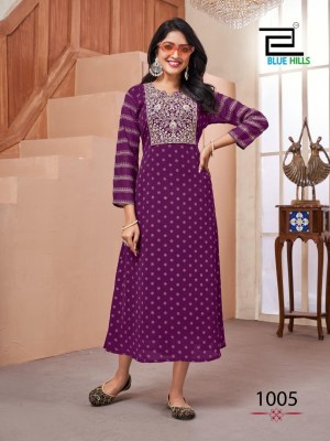 Lakme by Blue hills georgette foil printed kurti catlogue at affordable rate kurtis catalogs