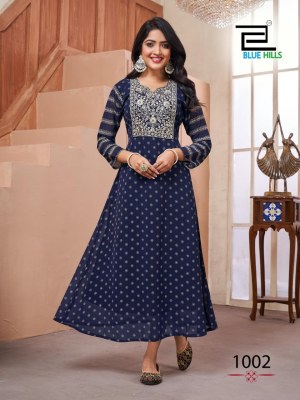 Lakme by Blue hills georgette foil printed kurti catlogue at affordable rate kurtis catalogs