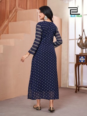 Lakme by Blue hills georgette foil printed kurti catlogue at affordable rate kurtis catalogs