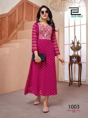 Lakme by Blue hills georgette foil printed kurti catlogue at affordable rate kurtis catalogs