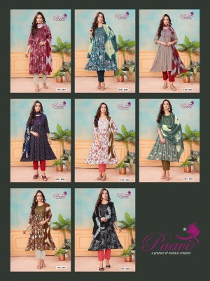 Lavya 2 by Paavi Heavy Rinkle reyon printed flared kurti pant and dupatta catalogue kurti pant with dupatta Catalogs