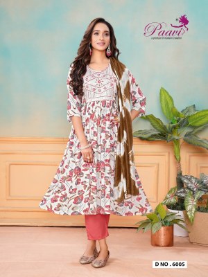 Lavya 2 by Paavi Heavy Rinkle reyon printed flared kurti pant and dupatta catalogue kurti pant with dupatta Catalogs