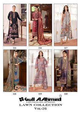 Lawn Vol 26 by Gull Aahmed Karachi Pure Lawn Cotton Printed readymade suit catalogue with low rate readymade suit catalogs
