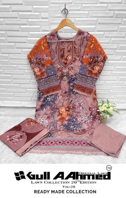 Lawn Vol 26 by Gull Aahmed Karachi Pure Lawn Cotton Printed readymade suit catalogue with low rate readymade suit catalogs