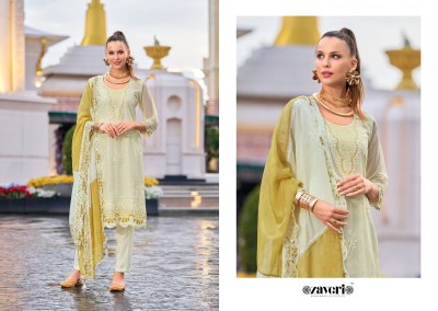 Layra by Zaveri Soft Organza with embroidered kurti pant and dupatta catalogue at amaviexpo readymade suit catalogs