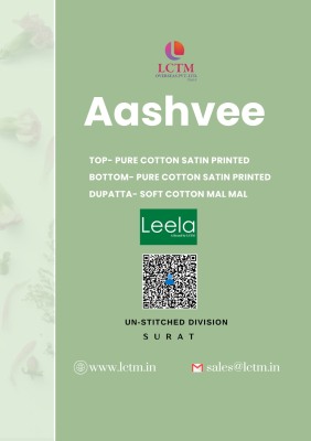 Leela by Aashvee Pure cotton satin printed unstitched unstitched dress material catalogue at affordable rate salwar kameez catalogs