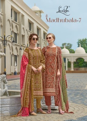 Levisha Madhubala 7 Cemric Lawn Cotton Pakistani Style Printed Kurti Pant And Dupatta Unstiched  Wholesale  wholesale catalogs