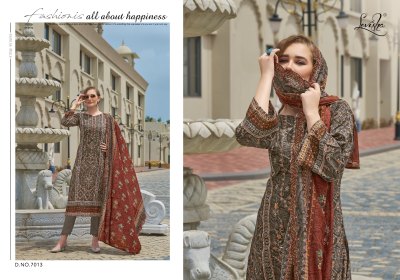 Levisha Madhubala 7 Cemric Lawn Cotton Pakistani Style Printed Kurti Pant And Dupatta Unstiched  Wholesale  kurtis catalogs
