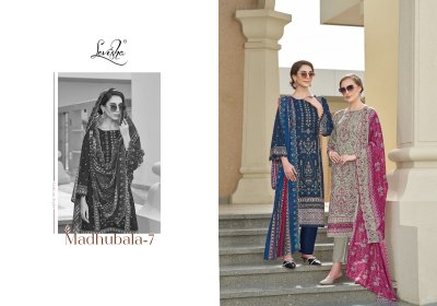 Levisha Madhubala 7 Cemric Lawn Cotton Pakistani Style Printed Kurti Pant And Dupatta Unstiched  Wholesale  kurtis catalogs