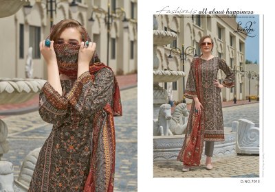 Levisha Madhubala 7 Cemric Lawn Cotton Pakistani Style Printed Kurti Pant And Dupatta Unstiched  Wholesale  kurtis catalogs
