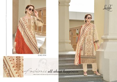 Levisha Madhubala 7 Cemric Lawn Cotton Pakistani Style Printed Kurti Pant And Dupatta Unstiched  Wholesale  kurtis catalogs