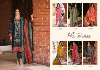 Levisha by Binsaeed cambric cotton embroidered dress material catalogue at low rate salwar kameez catalogs