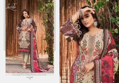 Levisha by Naira nx vol 3 cambric cotton embroidered pakistani suit catalogue at affordable rate pakistani suit catalogs