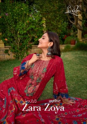 Levisha by Zara zoya cembric cotton digital printed unstitched dress material catalogue at affordable rate Levisha