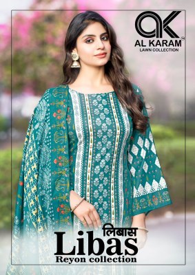 Libas vol 1 by Al Karam Pure Viscose Rayon Digital Print dress material catalogue at affordable rate wholesale catalogs