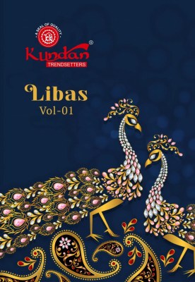 Libas vol 1 by Kundan Fancy Cotton Printed Heavy Neck Tie Work Fancy Kurti pant and dupatta catalogue at low price readymade suit catalogs