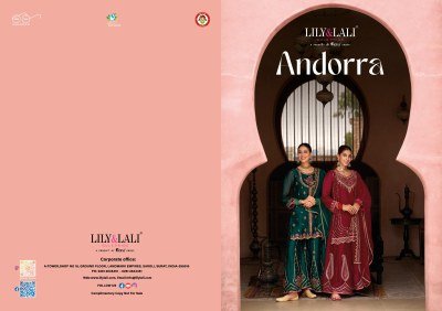 Lily And Lali Andorra Festival Collection Fancy Silk Kurti with Hand Embroidery Divider Palazzo And Net Cutwork Dupatta Wholesale kurtis catalogs