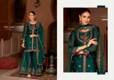 Lily And Lali Andorra Festival Collection Fancy Silk Kurti with Hand Embroidery Divider Palazzo And Net Cutwork Dupatta Wholesale kurtis catalogs