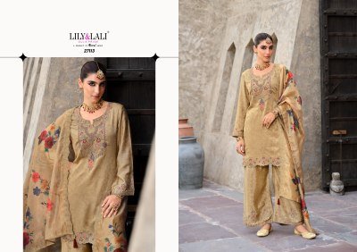 Lily And Lali Chandni Collection Handworked Fancy Chinnon Silk Top with Exclusive Sleeve Embroidery  Embroidered Bottom And Printed Embellished Dupatt kurtis catalogs