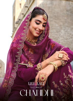 Lily And Lali Chandni Collection Handworked Fancy Chinnon Silk Top with Exclusive Sleeve Embroidery  Embroidered Bottom And Printed Embellished Dupatt kurtis catalogs