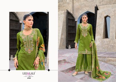Lily And Lali Chandni Collection Handworked Fancy Chinnon Silk Top with Exclusive Sleeve Embroidery  Embroidered Bottom And Printed Embellished Dupatt kurtis catalogs