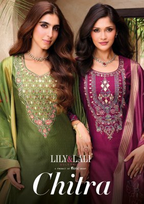 Lily And Lali Chitra Designer Suit Set  Fancy Viscose Silk with Mirror And Sleeve Work, Floral Dupatta Wholesale wholesale catalogs