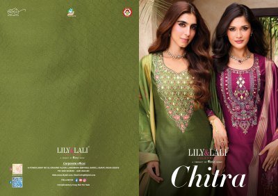 Lily And Lali Chitra Designer Suit Set  Fancy Viscose Silk with Mirror And Sleeve Work, Floral Dupatta Wholesale kurtis catalogs