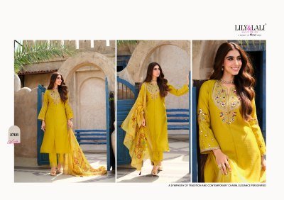 Lily And Lali Chitra Designer Suit Set  Fancy Viscose Silk with Mirror And Sleeve Work, Floral Dupatta Wholesale kurtis catalogs