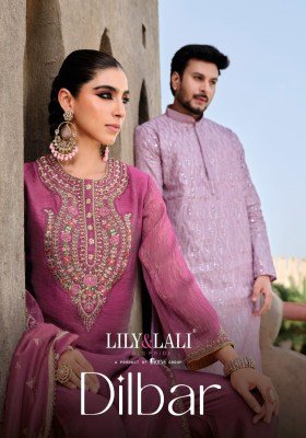 Lily And Lali Dilbar Top Set Handcrafted Fancy Simmer Silk with Exclusive Sleeve And Lace Bottom  Embroidered Net Dupatta with Tassels Wholesale kurtis catalogs