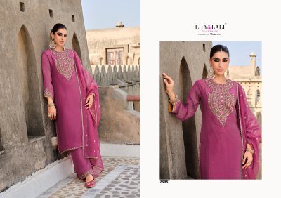 Lily And Lali Dilbar Top Set Handcrafted Fancy Simmer Silk with Exclusive Sleeve And Lace Bottom  Embroidered Net Dupatta with Tassels Wholesale kurtis catalogs