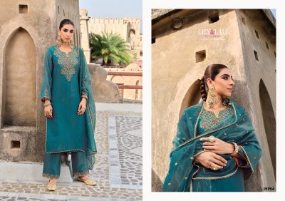 Lily And Lali Dilbar Top Set Handcrafted Fancy Simmer Silk with Exclusive Sleeve And Lace Bottom  Embroidered Net Dupatta with Tassels Wholesale kurtis catalogs