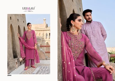 Lily And Lali Dilbar Top Set Handcrafted Fancy Simmer Silk with Exclusive Sleeve And Lace Bottom  Embroidered Net Dupatta with Tassels Wholesale kurtis catalogs
