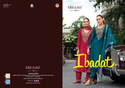 Lily And Lali Ibadat Premium Viscose Silk Embellished Suit with Pocket Pants And Dupatta Wholesale  kurtis catalogs