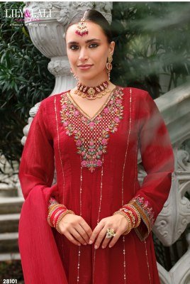 Lily And Lali Karwa Anarkali 2025 Exclusive Embroidered Silk Suit with Handwork Kali Design  And Fancy Dupatta Wholesale Collection wholesale catalogs